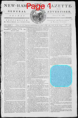 Page thumbnail for Fowle's New Hampshire Gazette And General Advertiser
