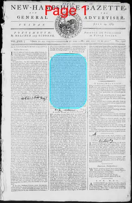 Page thumbnail for Fowle's New Hampshire Gazette And General Advertiser