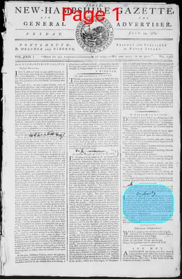 Page thumbnail for Fowle's New Hampshire Gazette And General Advertiser