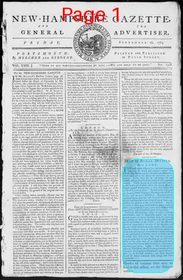 Page thumbnail for Fowle's New Hampshire Gazette And General Advertiser