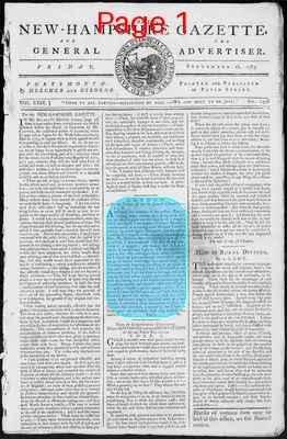 Page thumbnail for Fowle's New Hampshire Gazette And General Advertiser