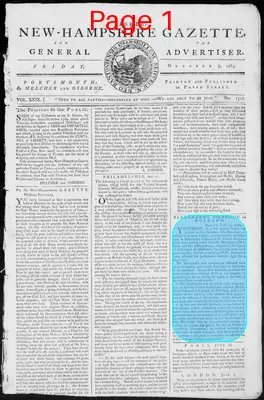 Page thumbnail for Fowle's New Hampshire Gazette And General Advertiser
