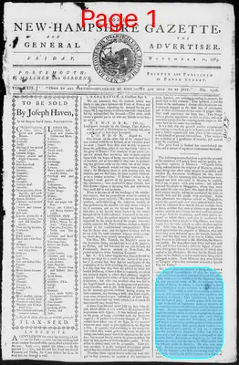 Page thumbnail for Fowle's New Hampshire Gazette And General Advertiser