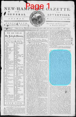 Page thumbnail for Fowle's New Hampshire Gazette And General Advertiser