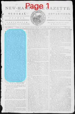 Page thumbnail for Fowle's New Hampshire Gazette And General Advertiser