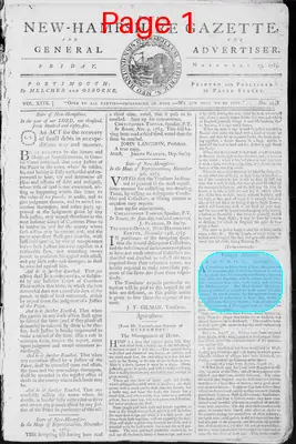 Page thumbnail for Fowle's New Hampshire Gazette And General Advertiser