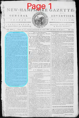 Page thumbnail for Fowle's New Hampshire Gazette And General Advertiser
