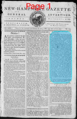 Page thumbnail for Fowle's New Hampshire Gazette And General Advertiser