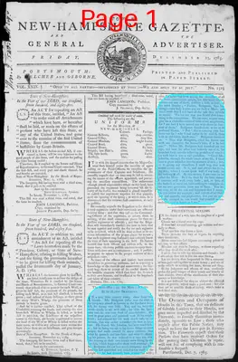 Page thumbnail for Fowle's New Hampshire Gazette And General Advertiser