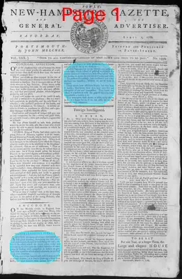 Page thumbnail for Fowle's New Hampshire Gazette And General Advertiser