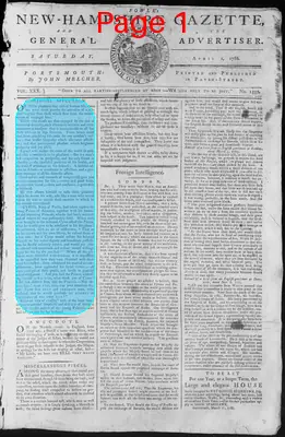 Page thumbnail for Fowle's New Hampshire Gazette And General Advertiser