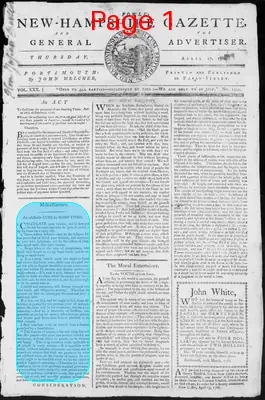 Page thumbnail for Fowle's New Hampshire Gazette And General Advertiser