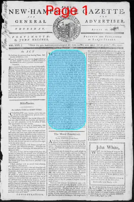 Page thumbnail for Fowle's New Hampshire Gazette And General Advertiser
