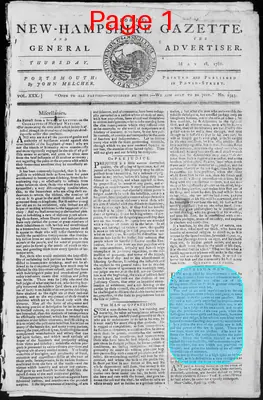 Page thumbnail for Fowle's New Hampshire Gazette And General Advertiser