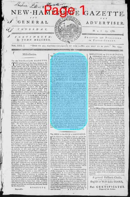 Page thumbnail for Fowle's New Hampshire Gazette And General Advertiser