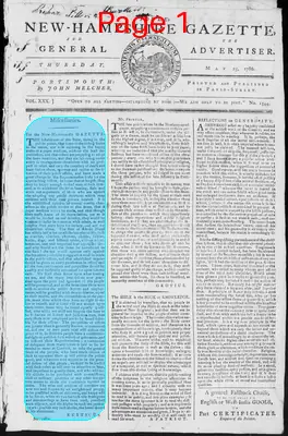 Page thumbnail for Fowle's New Hampshire Gazette And General Advertiser