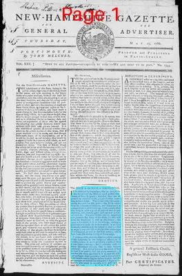 Page thumbnail for Fowle's New Hampshire Gazette And General Advertiser