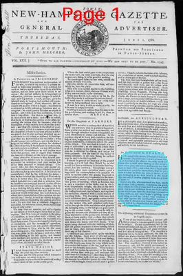 Page thumbnail for Fowle's New Hampshire Gazette And General Advertiser