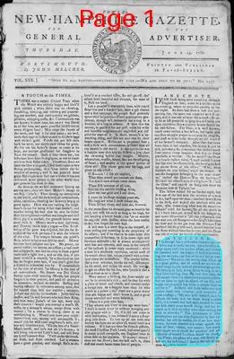 Page thumbnail for Fowle's New Hampshire Gazette And General Advertiser