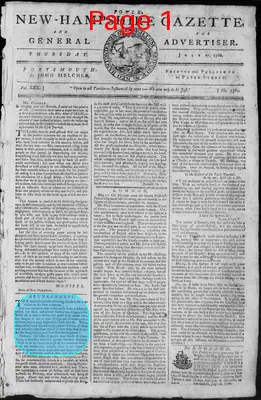 Page thumbnail for Fowle's New Hampshire Gazette And General Advertiser