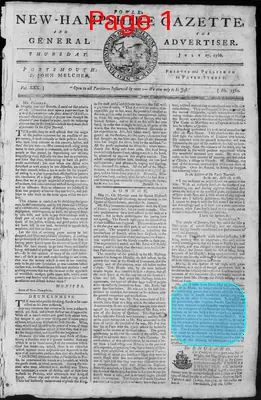 Page thumbnail for Fowle's New Hampshire Gazette And General Advertiser