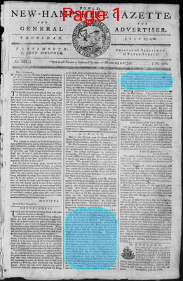 Page thumbnail for Fowle's New Hampshire Gazette And General Advertiser