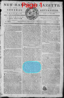 Page thumbnail for Fowle's New Hampshire Gazette And General Advertiser