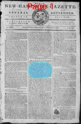 Page thumbnail for Fowle's New Hampshire Gazette And General Advertiser