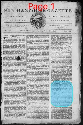 Page thumbnail for Fowle's New Hampshire Gazette And General Advertiser