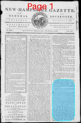 Page thumbnail for Fowle's New Hampshire Gazette And General Advertiser