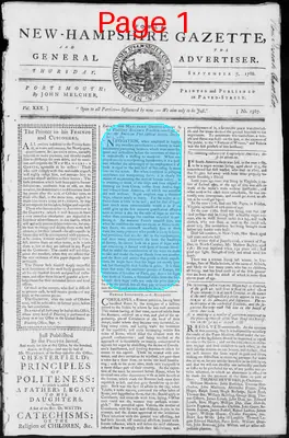 Page thumbnail for Fowle's New Hampshire Gazette And General Advertiser