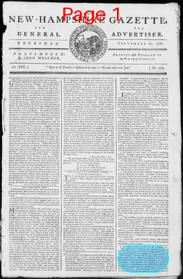 Page thumbnail for Fowle's New Hampshire Gazette And General Advertiser