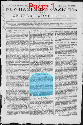 Page thumbnail for Fowle's New Hampshire Gazette And General Advertiser