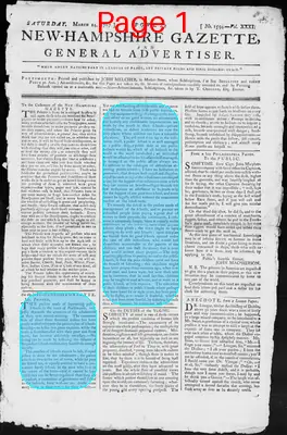 Page thumbnail for Fowle's New Hampshire Gazette And General Advertiser