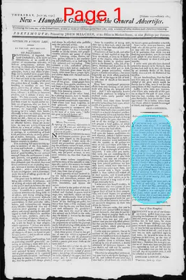 Page thumbnail for The New Hampshire Gazette And General Advertiser