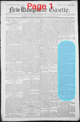 Page thumbnail for The New Hampshire Gazette