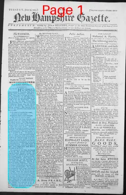 Page thumbnail for The New Hampshire Gazette