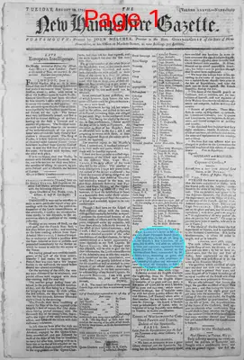 Page thumbnail for The New Hampshire Gazette