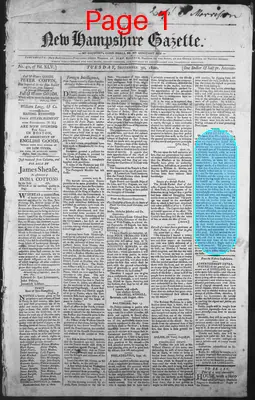 Page thumbnail for The New Hampshire Gazette