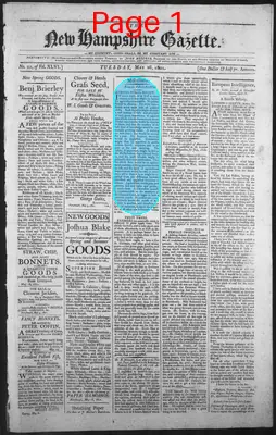 Page thumbnail for The New Hampshire Gazette
