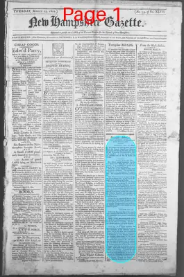 Page thumbnail for The New Hampshire Gazette