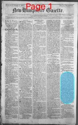 Page thumbnail for The New Hampshire Gazette