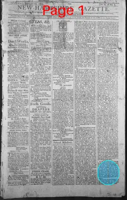 Page thumbnail for The New Hampshire Gazette