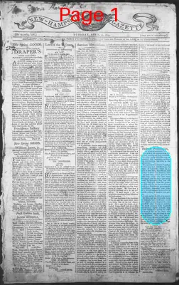 Page thumbnail for The New Hampshire Gazette