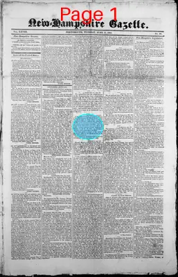Page thumbnail for The New Hampshire Gazette