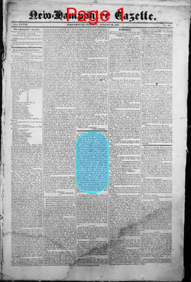 Page thumbnail for The New Hampshire Gazette