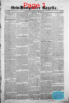 Page thumbnail for The New Hampshire Gazette