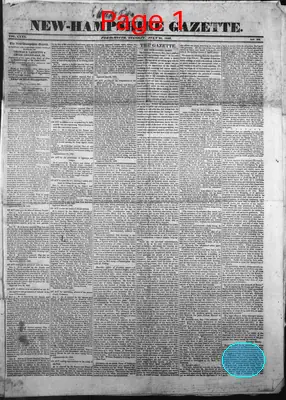 Page thumbnail for The New Hampshire Gazette