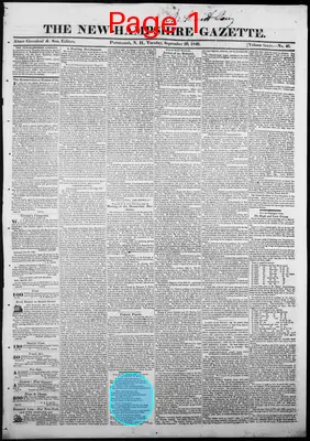 Page thumbnail for The New Hampshire Gazette