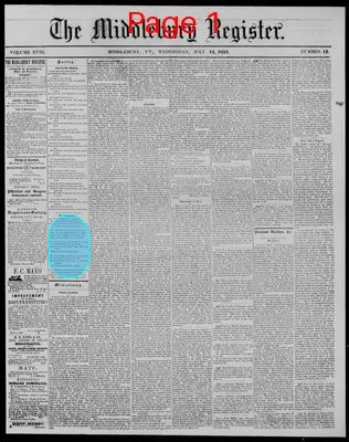 Page thumbnail for The Middlebury Register